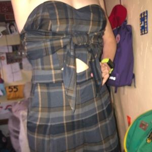 Strapless plaid jumpsuit!